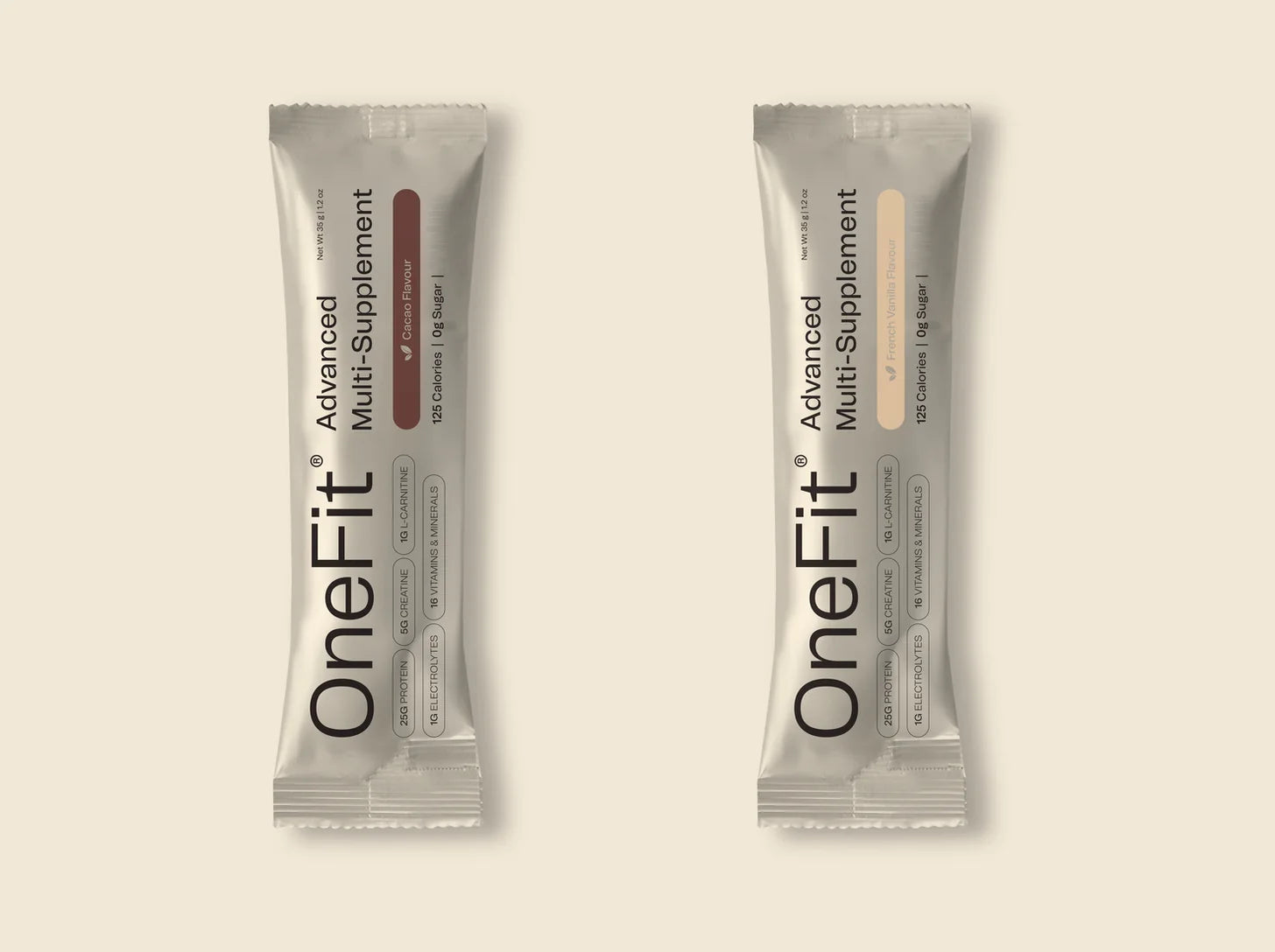 Both Clean Lean Protein flavours, Rich Cacao and Smooth Vanilla, side by side