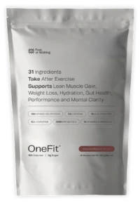 A OneFit Chocolate Milkshake pouch